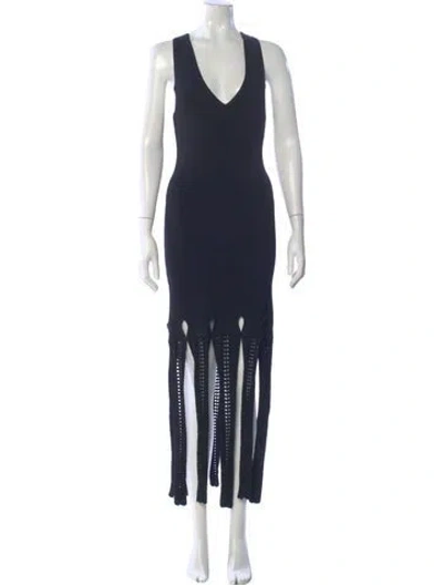 Pre-owned Alexis V-neck Mini Dress In Blue