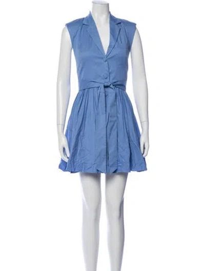 Pre-owned Alexis V-neck Mini Dress In Blue