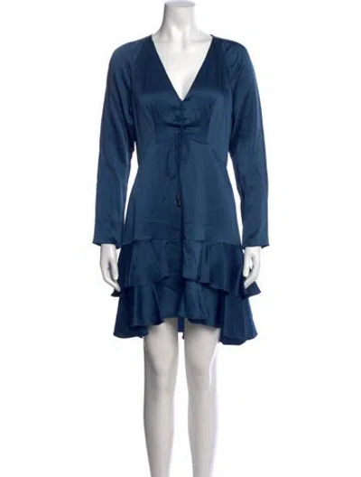 Pre-owned Alexis V-neck Mini Dress In Blue