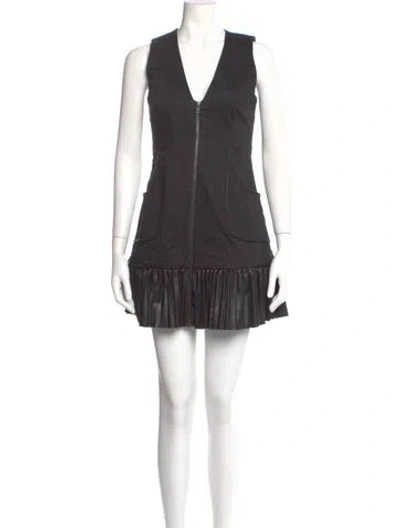 Pre-owned Alexis V-neck Mini Dress In Gray