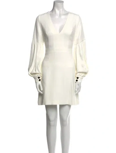 Pre-owned Alexis V-neck Mini Dress In Neutral