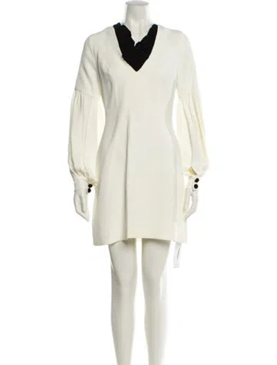 Pre-owned Alexis V-neck Mini Dress In Neutral