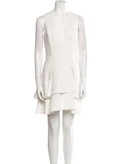 Pre-owned Alexis V-neck Mini Dress In Neutral