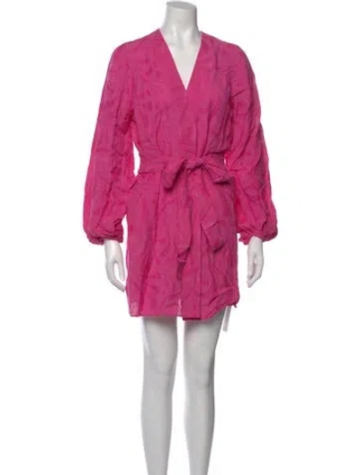 Pre-owned Alexis V-neck Mini Dress In Pink