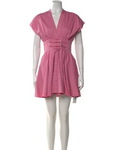 Pre-owned Alexis V-neck Mini Dress In Pink