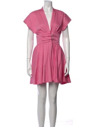 Pre-owned Alexis V-neck Mini Dress In Pink