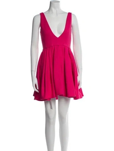 Pre-owned Alexis V-neck Mini Dress In Pink