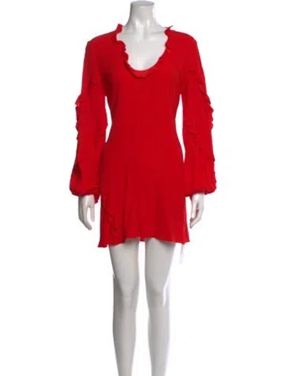 Pre-owned Alexis V-neck Mini Dress In Red