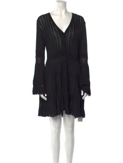 Pre-owned Alexis V-neck Mini Dress W/ Tags In Black