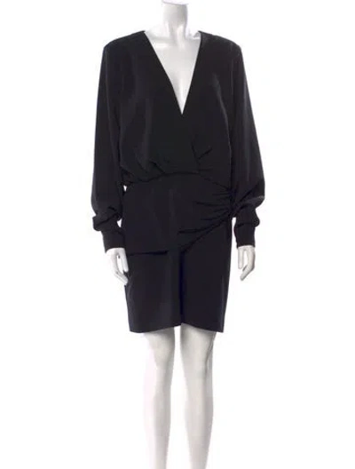 Pre-owned Alexis V-neck Mini Dress W/ Tags In Black
