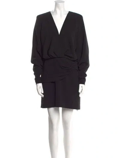Pre-owned Alexis V-neck Mini Dress W/ Tags In Black