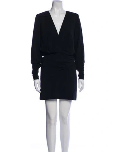 Pre-owned Alexis V-neck Mini Dress W/ Tags In Black