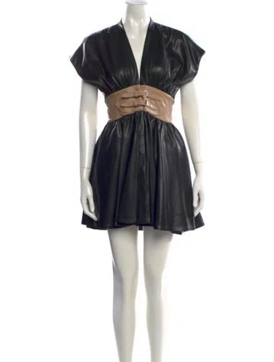 Pre-owned Alexis V-neck Mini Dress W/ Tags In Black