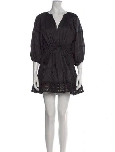 Pre-owned Alexis V-neck Mini Dress W/ Tags In Black