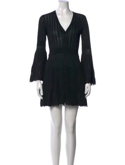 Pre-owned Alexis V-neck Mini Dress W/ Tags In Black