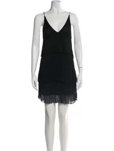 Pre-owned Alexis V-neck Mini Dress W/ Tags In Black