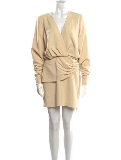 Pre-owned Alexis V-neck Mini Dress W/ Tags In Neutral
