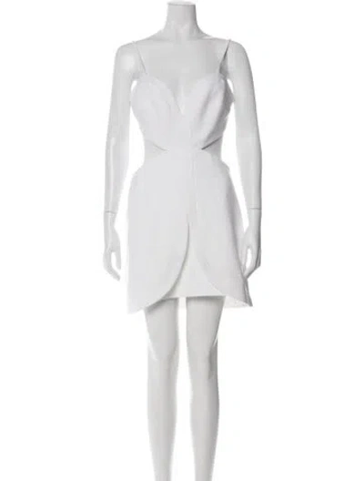 Pre-owned Alexis V-neck Mini Dress In White