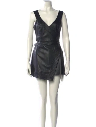 Pre-owned Alexis V-neck Romper In Black