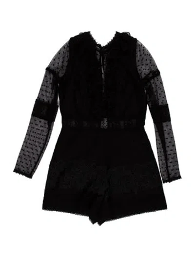 Pre-owned Alexis V-neck Romper In Black