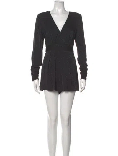 Pre-owned Alexis V-neck Romper In Gray