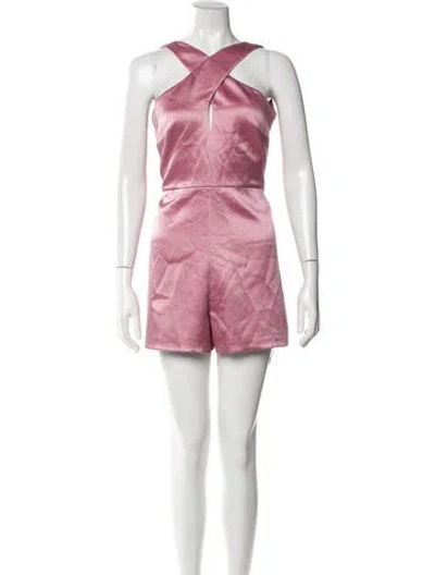 Pre-owned Alexis V-neck Romper In Pink