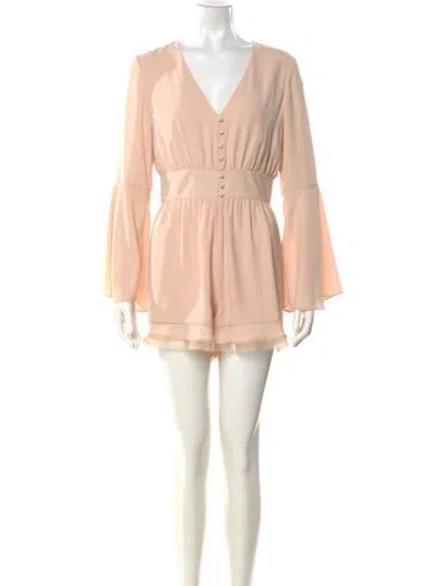 Pre-owned Alexis V-neck Romper In Pink