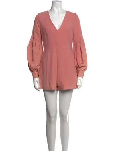 Pre-owned Alexis V-neck Romper In Pink