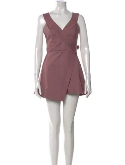 Pre-owned Alexis V-neck Romper In Purple