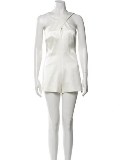 Pre-owned Alexis V-neck Romper W/ Tags In Neutral