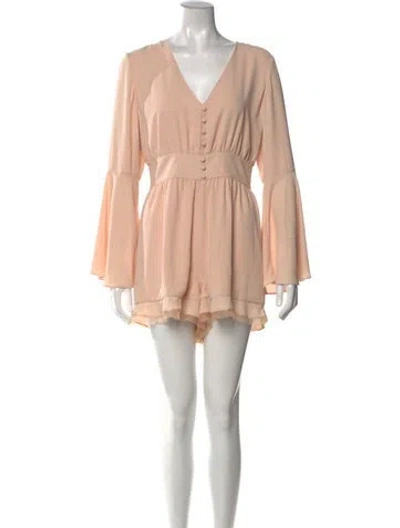 Pre-owned Alexis V-neck Romper W/ Tags In Neutral