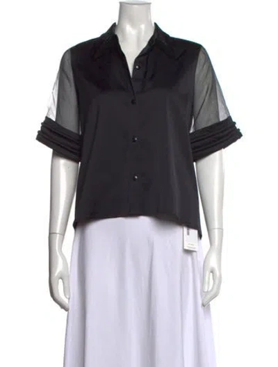 Pre-owned Alexis V-neck Short Sleeve Top In Black