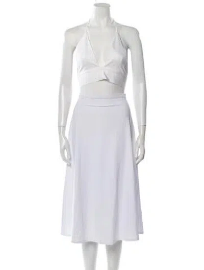 Pre-owned Alexis V-neck Sleeveless Crop Top In Neutral