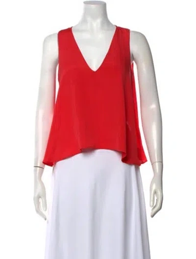 Pre-owned Alexis V-neck Sleeveless Top In Red