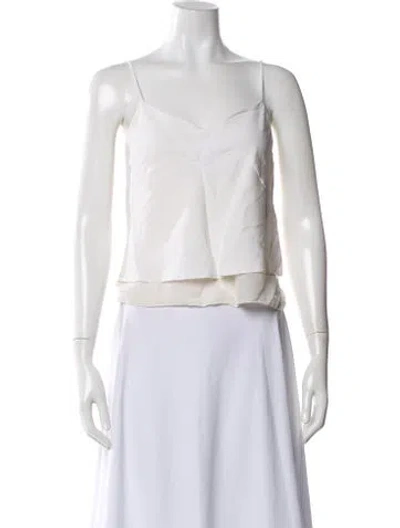 Pre-owned Alexis V-neck Sleeveless Top In White