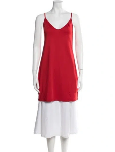 Pre-owned Alexis V-neck Sleeveless Tunic In Red
