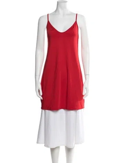 Pre-owned Alexis V-neck Sleeveless Tunic In Red