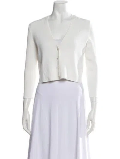 Pre-owned Alexis V-neck Sweater In White