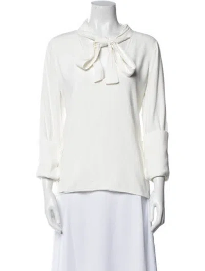 Pre-owned Alexis V-neck Three-quarter Sleeve Blouse In White