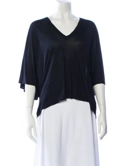 Pre-owned Alexis V-neck Three-quarter Sleeve Top In Blue