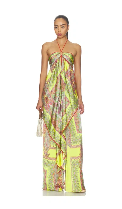 Alexis Paisley-print Halterneck Top In Multi