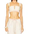 Alexis West Top In Pearl White In Neutral