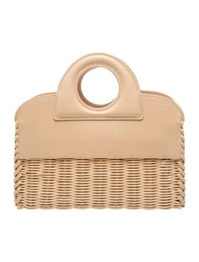 Pre-owned Alexis Wicker Top Handle Bag In Neutrals