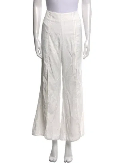 Pre-owned Alexis Wide Leg Pants In White