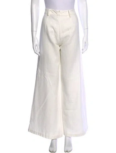 Pre-owned Alexis Wide Leg Pants In White