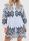 Alexis Atarra Dress Blue In White