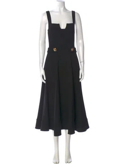 Pre-owned Alexis Wool Long Dress In Black