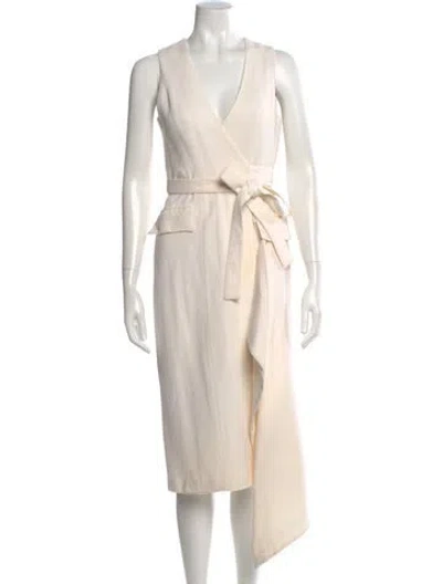Pre-owned Alexis Wool Midi Length Dress In Neutrals