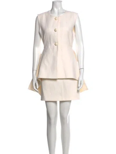 Pre-owned Alexis Wool Mini Dress In Neutral