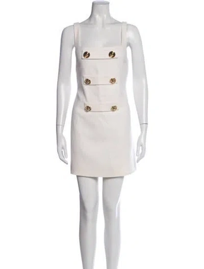 Pre-owned Alexis Wool Mini Dress In White